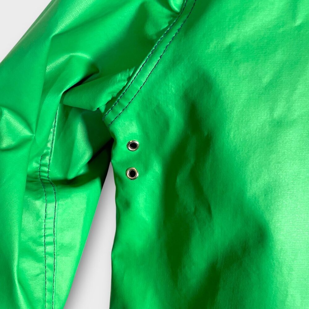 🦜 Vintage Raincoat Jacket Size Tag Missing Fits as Woman's LARGE Green 80s 90s - Picture 7 of 13